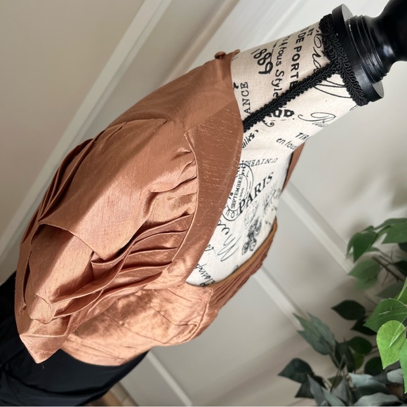 BB Collections Vintage Puff Sleeve Sheath Dress Gold Black Sz 8 - Picture 9 of 16